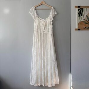 NWT White Lace Romantic Western Maxi Dress